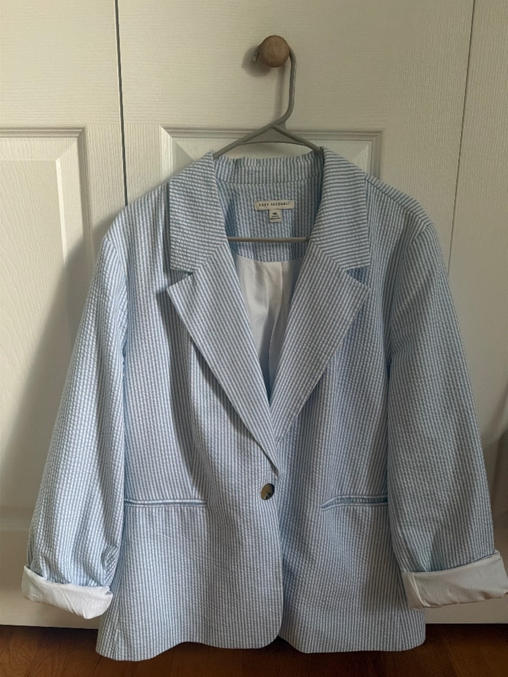 Free Assembly Blue & White Striped Blazer